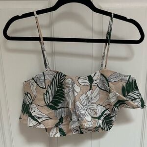 NWT L’Atiste by Amy zip back adjustable strap flowy crop top size medium ramie